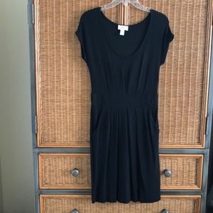 LOFT Black Cap Sleeve Dress